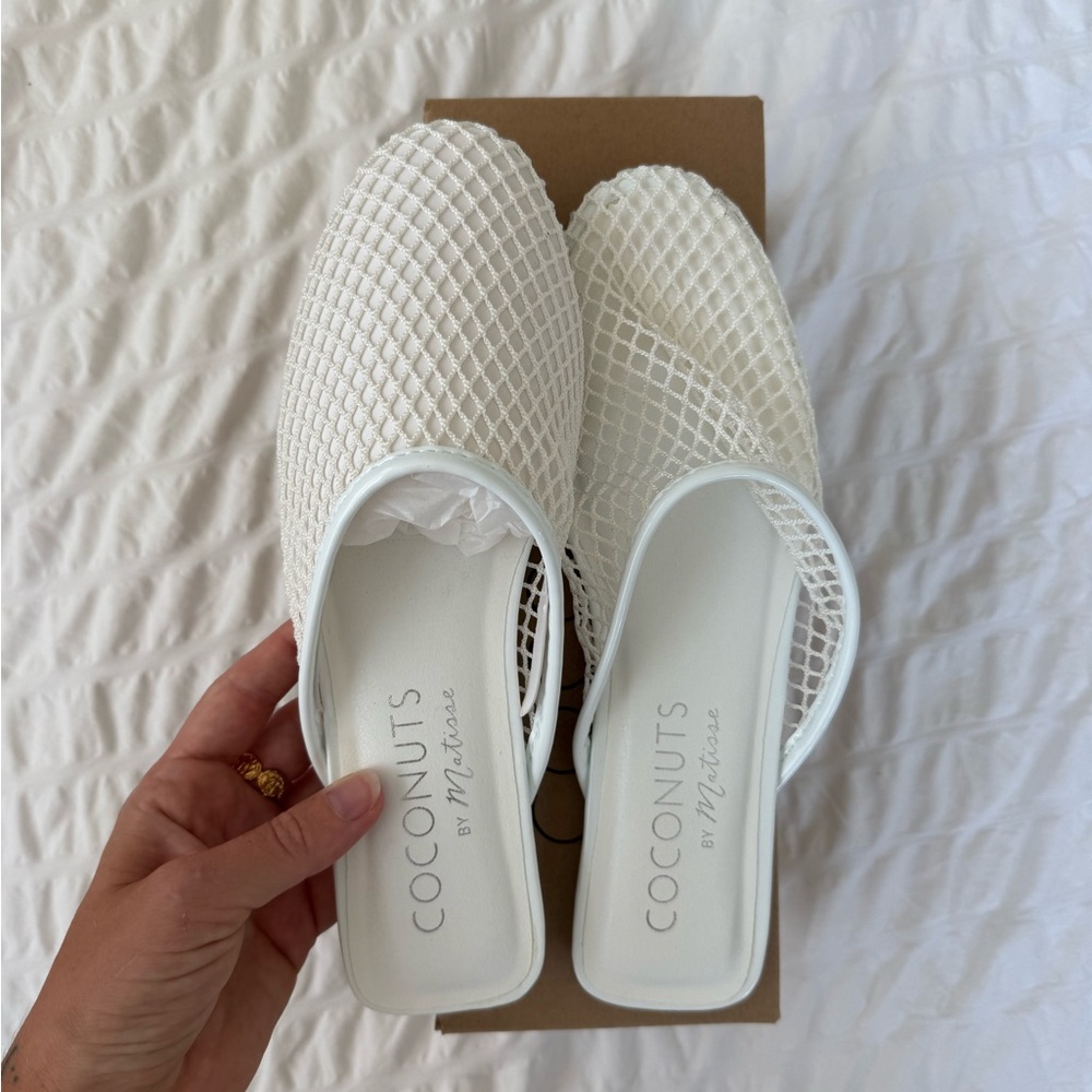 Coconuts by Matisse White Mesh Mules